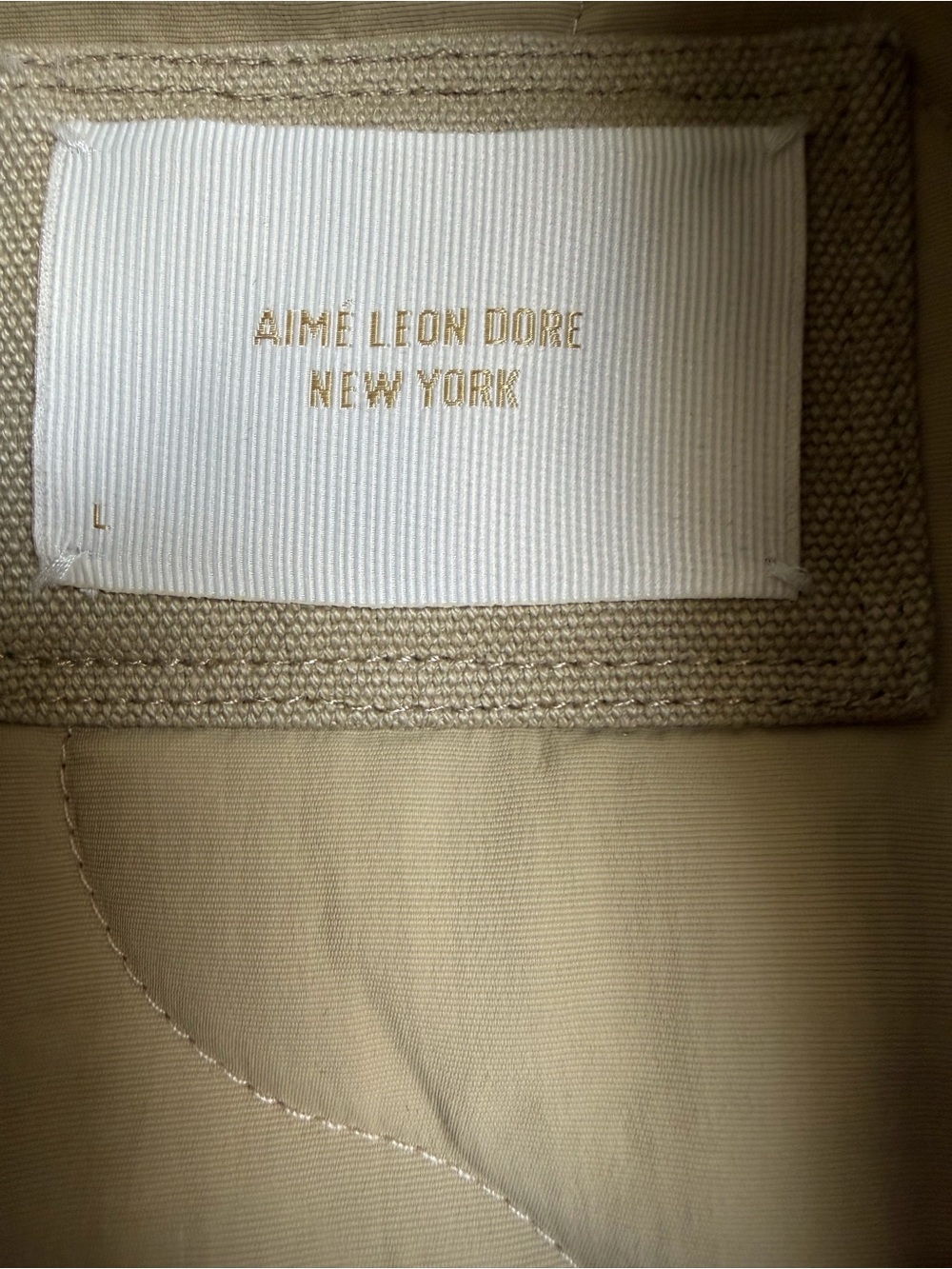 Aime Leon Dore Reversible Beige Vest with Olive Trim - Mens Large - Picture 4 of 7